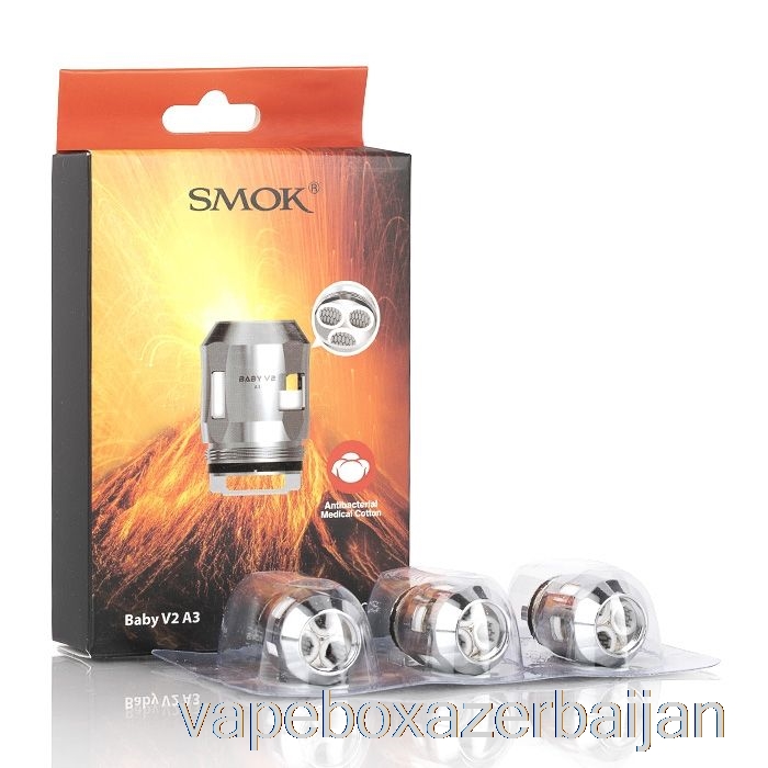 Vape Azerbaijan SMOK TFV8 Baby V2 Replacement Coils 0.15ohm Baby V2 A3 Triple Coils (SS)